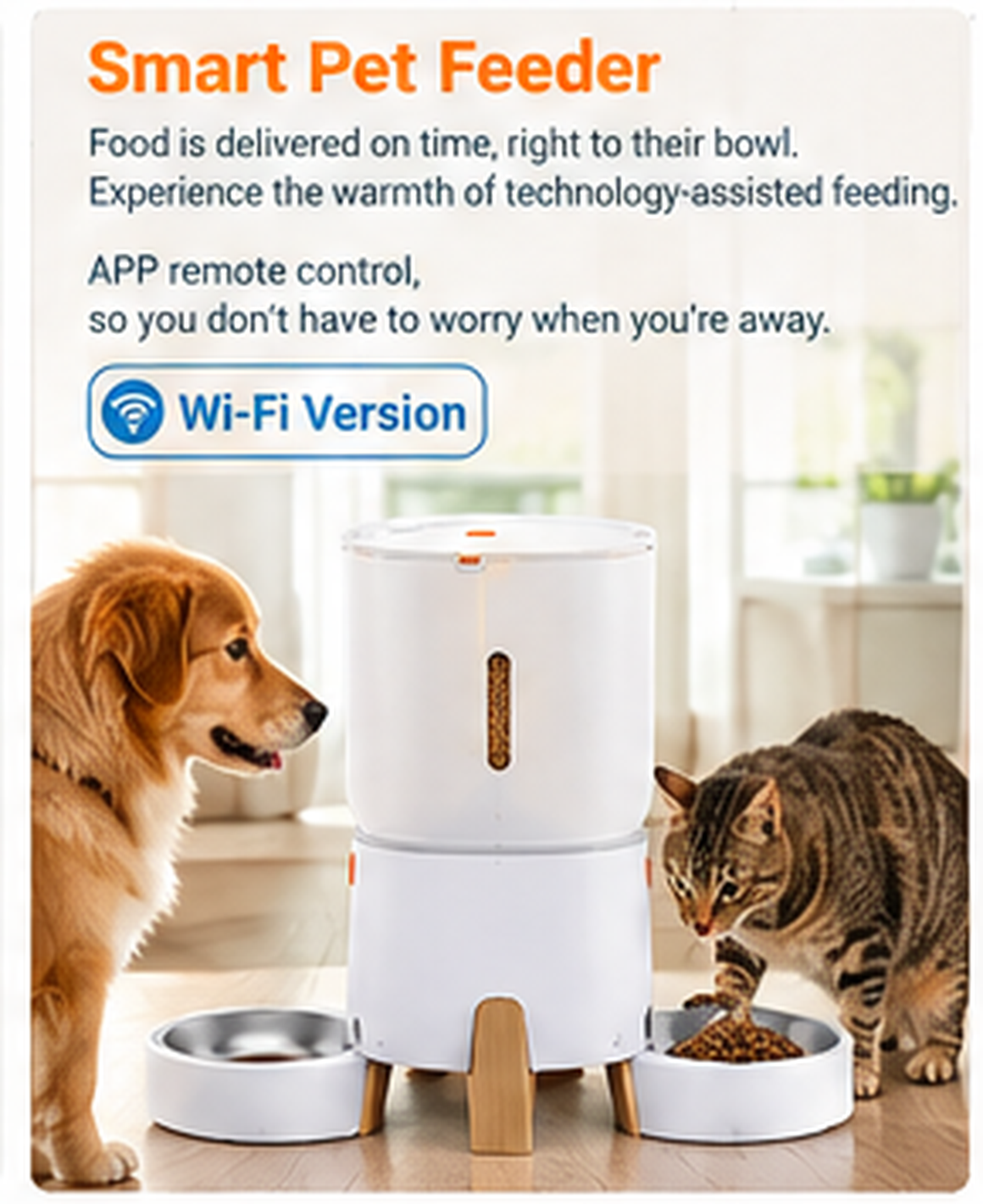 5L Pet Intelligent Feeder APP Control Remote One Machine Double Bowl Cat and Dog Automatic Feeder --4 pcs