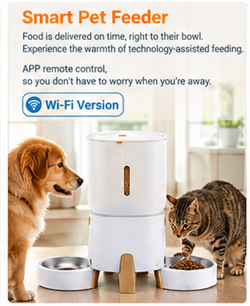 5L Pet Intelligent Feeder APP Control Remote One Machine Double Bowl Cat and Dog Automatic Feeder --4 pcs